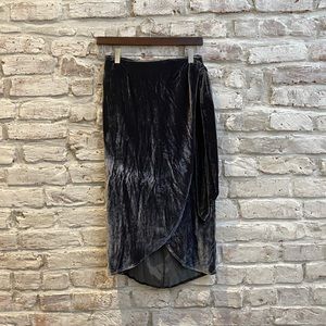Reformation Velvet Wrap Midi Skirt